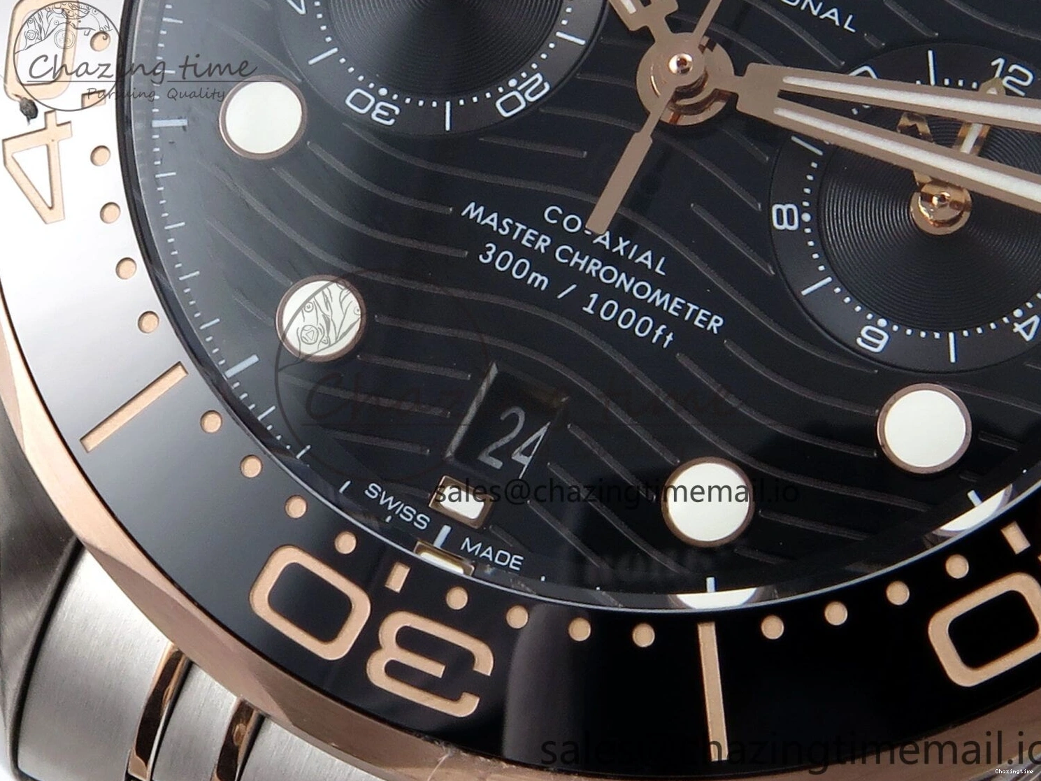 0111 Seamaster 300m Chrono SS YG OMF 1:1 Best Edition Blue Dial on SS YG Bracelet A Popular 7685